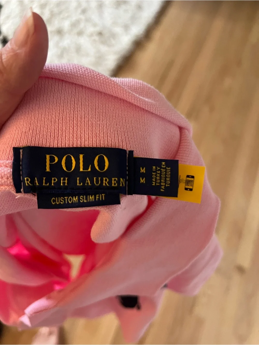Ralph Lauren Men's Pink Polo with Navy Big Pony